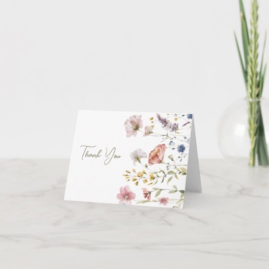 Carte De Remerciements Boho Wildflower (Devant)