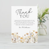 Carte De Remerciements Boho Wildflower Baby Shower (Debout devant)