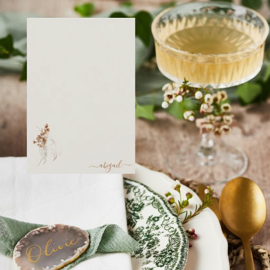 Carte De Remerciements Boho Wispy Floral personnalisé vierge douche