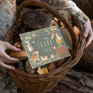Carte De Remerciements Boho Woodland Animaux Forest Friends Baby shower