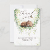 Carte De Remerciements Bois Animaux Forêt Végétation Bébé Garçon Douche (Devant)