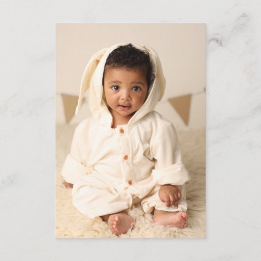 Carte De Remerciements Bois Animaux mignons Première photo Fête d'anniver (Dos)