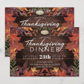 Carte De Remerciements Bois Dîner d'action de graisse feuille d'automne (Devant / Derrière)