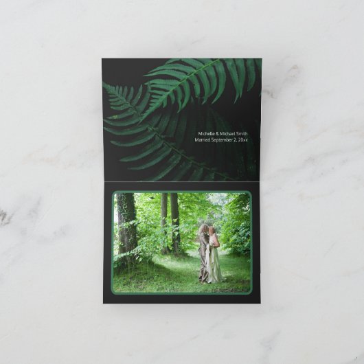 Carte De Remerciements Bois Mariage Green Forest Ferme Nature Photo (Intérieur)