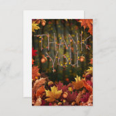 Carte De Remerciements Bois Modifiable Automne (Devant / Derrière)