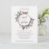 CARTE DE REMERCIEMENTS BOIS RUSTIQUE DIAPOSITIVE COUPLES FLORAUX DOUCHE I (Debout devant)