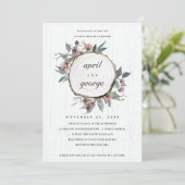 CARTE DE REMERCIEMENTS BOIS RUSTIQUE DIAPOSITIVE COUPLES FLORAUX DOUCHE I (Debout devant)