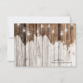 Carte De Remerciements Bois rustique et lanternes (Dos)