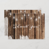 Carte De Remerciements Bois rustique et lanternes (Devant / Derrière)