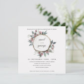 CARTE DE REMERCIEMENTS BOIS RUSTIQUE LICE ROSE FIANÇAILLES FLORAL INVITAT (Debout devant)