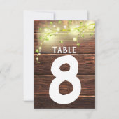 Carte De Remerciements Bois rustique Mason Chaîne Lumières Arbre Numéro d (Devant)