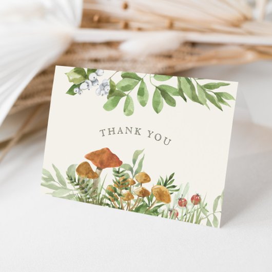 Carte De Remerciements Bois Toadstool Fête des mariées verte