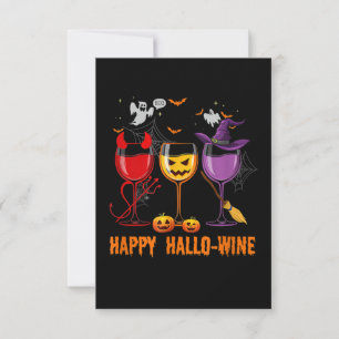 Carte De Remerciements boisson au verre d'halloween drôles de hallo-vin