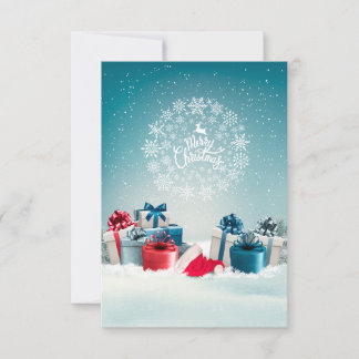Carte de remerciements boîte de Noël
