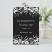 Carte De Remerciements Boîtier de porte-Mariage à anneaux noir blanc (Debout devant)