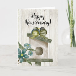 Carte De Remerciements Boîtier Rustique Aquarelle Happy Housiversary