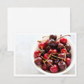 Carte De Remerciements bol de cerises (Devant / Derrière)