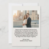 Carte De Remerciements Bold Black White Photo Modern Wedding Custom (Dos)