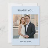 Carte De Remerciements Bold Cool Blue Photo Modern Wedding Custom (Devant)