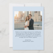 Carte De Remerciements Bold Cool Blue Photo Modern Wedding Custom (Dos)
