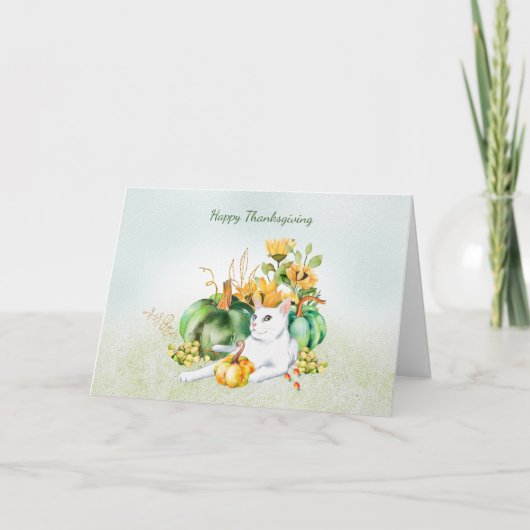 Carte De Remerciements Bon thanksgiving du chat (Devant)