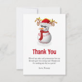Carte De Remerciements Bonhomme de neige de baseball décoré de friandises (Devant)