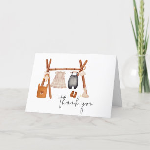 Carte De Remerciements Bonjour bébé Baby shower Vêtements Boho mignons
