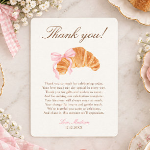 Carte De Remerciements Bonjour Bébé Croissant Noeud Papillon Baby Shower