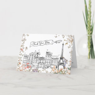 Carte De Remerciements Bonjour Bebe Français Baby shower neutre entre les