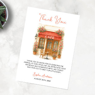 Carte De Remerciements Bonjour Bebe Paris Café Baby shower