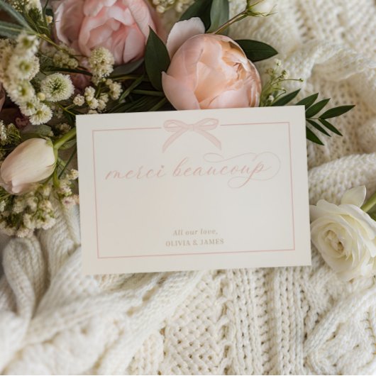 Carte De Remerciements Bonjour Bébé Pink Paris Eiffel Tower Baby Shower