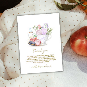 Carte De Remerciements Bonjour Floral Macarons Milk Tea Baby shower