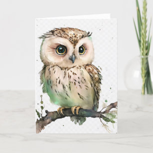 Carte De Remerciements Bonjour hibou géant