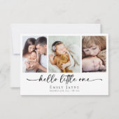 Carte De Remerciements Bonjour Little One Script bébé naissance (Devant)