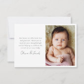 Carte De Remerciements Bonjour Little One Script bébé naissance (Dos)