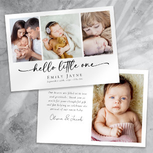 Carte De Remerciements Bonjour Little One Script bébé naissance