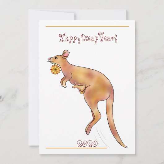 Carte De Remerciements Bonne année bonifiée Kangaroo | (Devant)