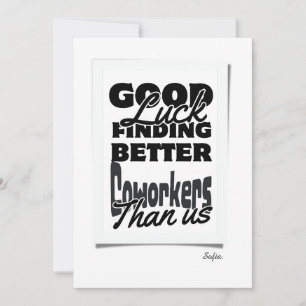 Carte De Remerciements Bonne Chance Trouver De Meilleurs Collaborateurs Q