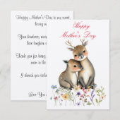 Carte De Remerciements Bonne fête des mères (Devant / Derrière)