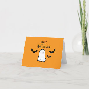 Carte De Remerciements Bonne Halloween Cute Ghost Bats
