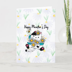 Carte De Remerciements Bonne Meowther's Day Funny Chat Fête des Mères