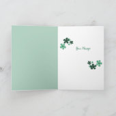 Carte De Remerciements Bonne St Patrick's Day Shamrocks & Daisies Card (Intérieur)