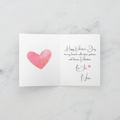 Carte De Remerciements Bonne Valentines Day Heart Card (Intérieur)