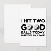 CARTE DE REMERCIEMENTS BONS BALLES DE GOLF (Devant / Derrière)