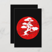 Carte De Remerciements Bonsai Tree Red Sun Karate Gig (Devant / Derrière)
