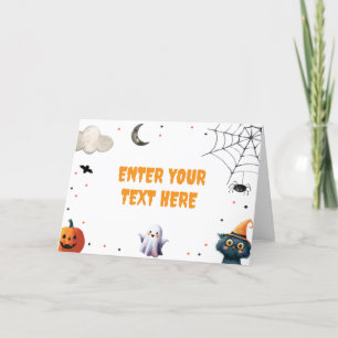 Carte De Remerciements Boo Cute Halloween Fantôme Étiquette alimentaire f