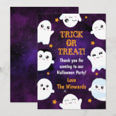 Carte De Remerciements Boo Ghosts Fête d'Halloween (Devant / Derrière)
