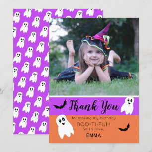 Carte De Remerciements Boo Halloween Anniversaire Fantôme Photo