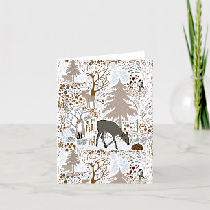 Carte De Remerciements Boodland Wildlife Deer Fox Moose Salutation Ou Bla