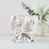Carte De Remerciements Boodland Wildlife Deer Fox Moose Salutation Ou Bla (Debout devant)